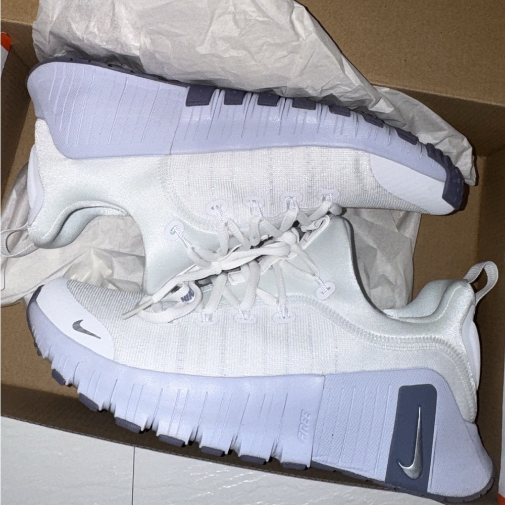 Nike White and Gray Women's Sneakers